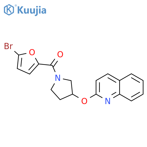 (5-bromofuran-2-yl)-(3-quinolin-2-yloxypyrrolidin-1-yl)methanone structure