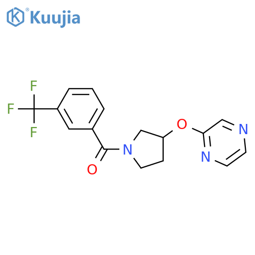 2-({1-[3-(trifluoromethyl)benzoyl]pyrrolidin-3-yl}oxy)pyrazine structure