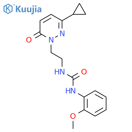 3-[2-(3-cyclopropyl-6-oxo-1,6-dihydropyridazin-1-yl)ethyl]-1-(2-methoxyphenyl)urea structure