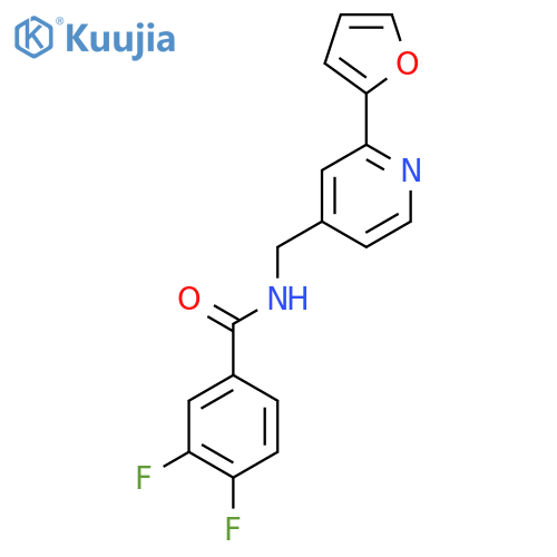 3,4-difluoro-N-{[2-(furan-2-yl)pyridin-4-yl]methyl}benzamide structure