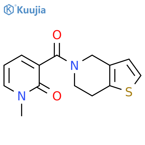 1-methyl-3-{4H,5H,6H,7H-thieno[3,2-c]pyridine-5-carbonyl}-1,2-dihydropyridin-2-one structure