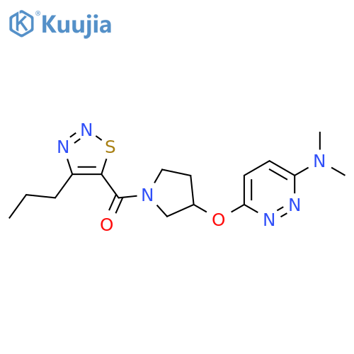 N,N-dimethyl-6-{[1-(4-propyl-1,2,3-thiadiazole-5-carbonyl)pyrrolidin-3-yl]oxy}pyridazin-3-amine structure