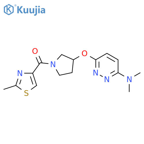 N,N-dimethyl-6-{[1-(2-methyl-1,3-thiazole-4-carbonyl)pyrrolidin-3-yl]oxy}pyridazin-3-amine structure