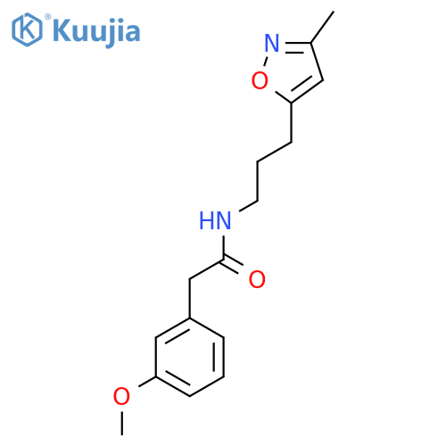2-(3-methoxyphenyl)-N-3-(3-methyl-1,2-oxazol-5-yl)propylacetamide structure