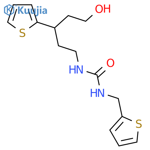 3-[5-hydroxy-3-(thiophen-2-yl)pentyl]-1-[(thiophen-2-yl)methyl]urea structure