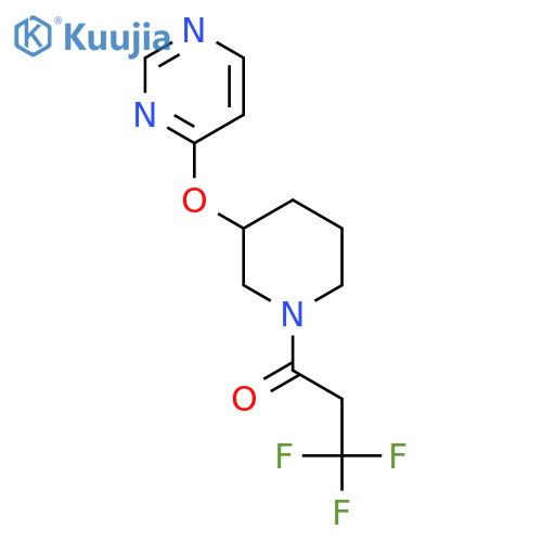 3,3,3-Trifluoro-1-[3-(pyrimidin-4-yloxy)piperidin-1-yl]propan-1-one structure