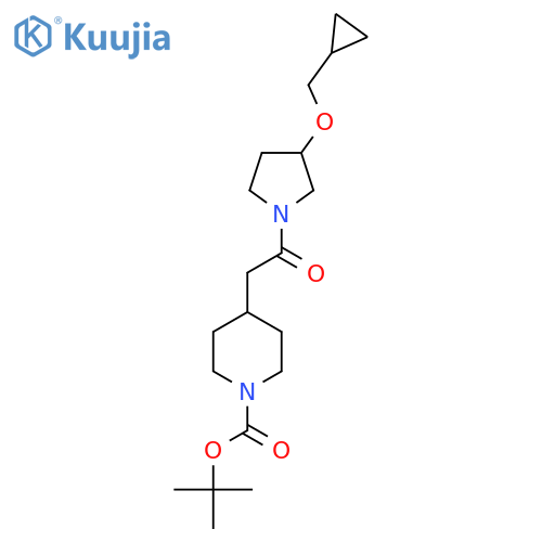 tert-butyl 4-{2-[3-(cyclopropylmethoxy)pyrrolidin-1-yl]-2-oxoethyl}piperidine-1-carboxylate structure
