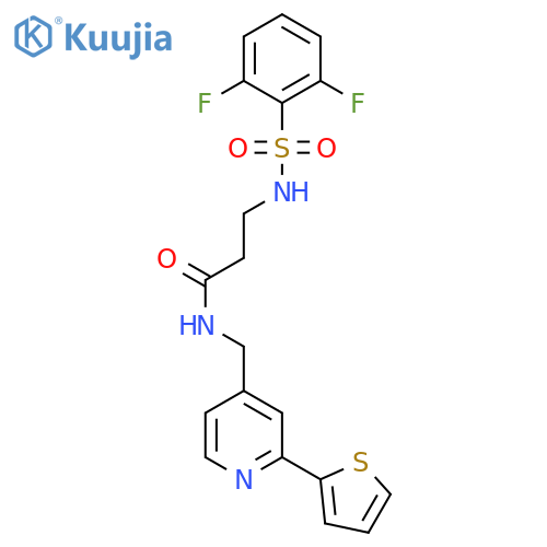 3-(2,6-difluorobenzenesulfonamido)-N-{[2-(thiophen-2-yl)pyridin-4-yl]methyl}propanamide structure