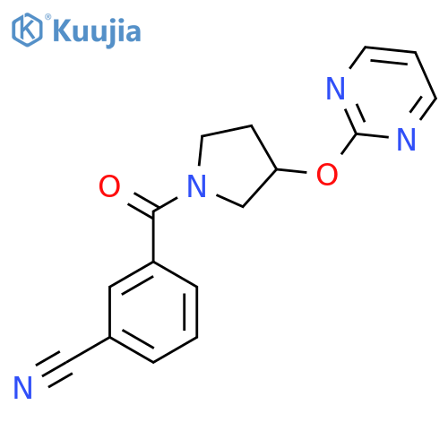 3-(3-(Pyrimidin-2-yloxy)pyrrolidine-1-carbonyl)benzonitrile structure