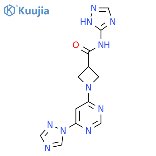 1-6-(1H-1,2,4-triazol-1-yl)pyrimidin-4-yl-N-(1H-1,2,4-triazol-5-yl)azetidine-3-carboxamide structure