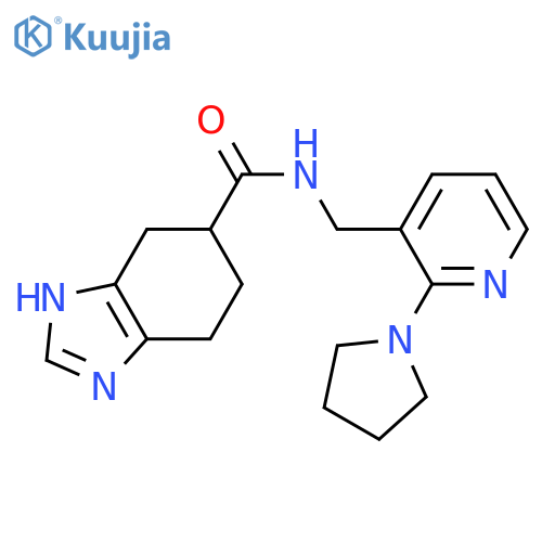 N-{[2-(pyrrolidin-1-yl)pyridin-3-yl]methyl}-4,5,6,7-tetrahydro-1H-1,3-benzodiazole-5-carboxamide structure