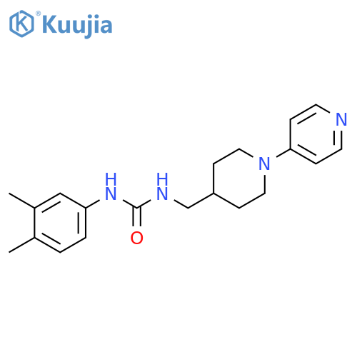 3-(3,4-dimethylphenyl)-1-{[1-(pyridin-4-yl)piperidin-4-yl]methyl}urea structure