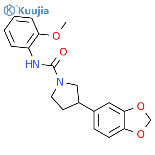 3-(2H-1,3-benzodioxol-5-yl)-N-(2-methoxyphenyl)pyrrolidine-1-carboxamide structure