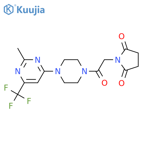 1-(2-{4-[2-methyl-6-(trifluoromethyl)pyrimidin-4-yl]piperazin-1-yl}-2-oxoethyl)pyrrolidine-2,5-dione structure