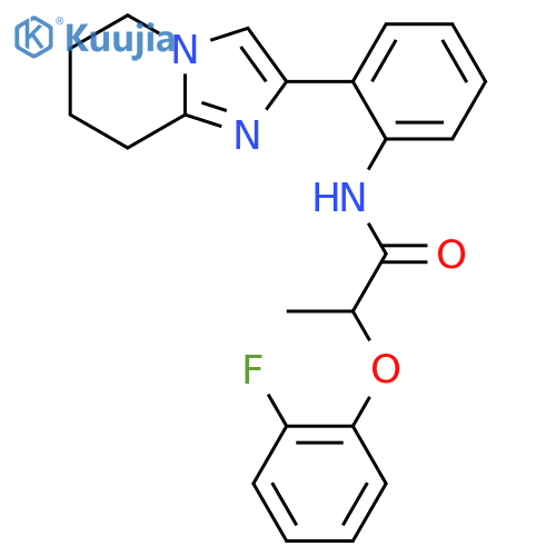 2-(2-fluorophenoxy)-N-(2-{5H,6H,7H,8H-imidazo1,2-apyridin-2-yl}phenyl)propanamide structure