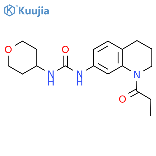1-(oxan-4-yl)-3-(1-propanoyl-1,2,3,4-tetrahydroquinolin-7-yl)urea structure