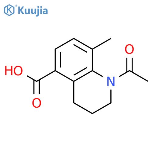 1-acetyl-8-methyl-1,2,3,4-tetrahydroquinoline-5-carboxylic acid structure