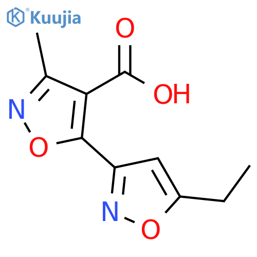 5-(5-ethyl-1,2-oxazol-3-yl)-3-methyl-1,2-oxazole-4-carboxylic acid structure