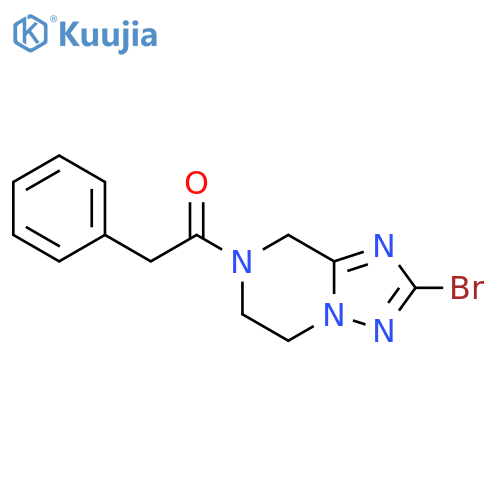 1-{2-bromo-5H,6H,7H,8H-1,2,4triazolo1,5-apyrazin-7-yl}-2-phenylethan-1-one structure