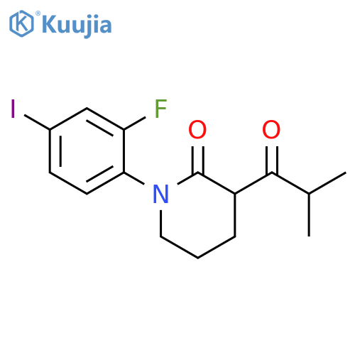 1-(2-fluoro-4-iodophenyl)-3-(2-methylpropanoyl)piperidin-2-one structure