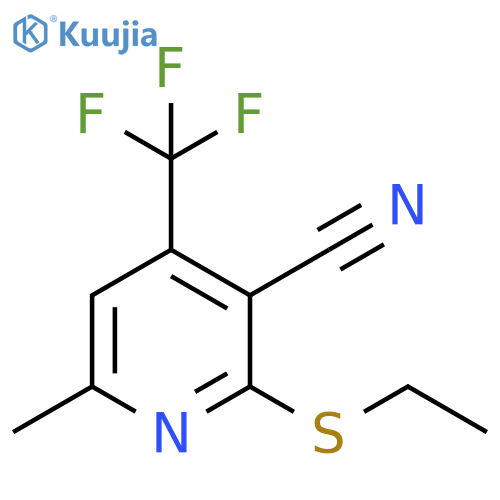 2-(ethylsulfanyl)-6-methyl-4-(trifluoromethyl)pyridine-3-carbonitrile structure