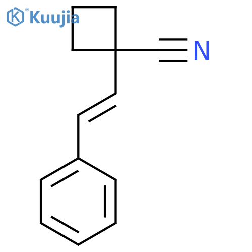 1-(2-phenylethenyl)cyclobutane-1-carbonitrile structure