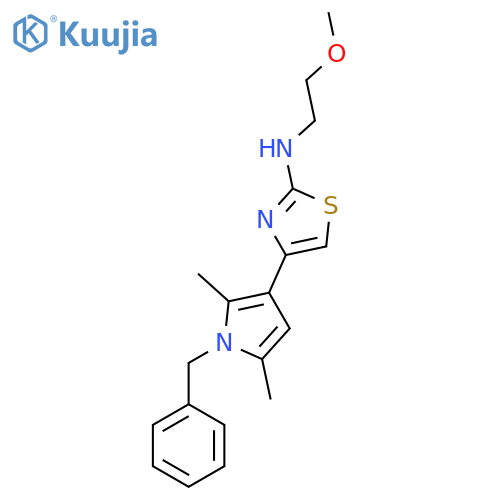 4-(1-benzyl-2,5-dimethylpyrrol-3-yl)-N-(2-methoxyethyl)-1,3-thiazol-2-amine structure