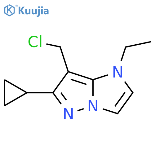 7-(chloromethyl)-6-cyclopropyl-1-ethyl-1H-imidazo[1,2-b]pyrazole structure