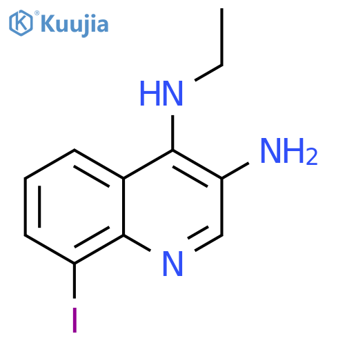3,4-Quinolinediamine, N4-ethyl-8-iodo- structure