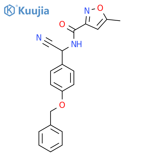N-{[4-(benzyloxy)phenyl](cyano)methyl}-5-methyl-1,2-oxazole-3-carboxamide structure