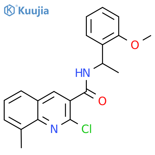 2-chloro-N-[1-(2-methoxyphenyl)ethyl]-8-methylquinoline-3-carboxamide structure