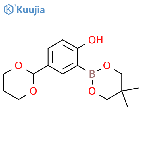 Phenol, 2-(5,5-dimethyl-1,3,2-dioxaborinan-2-yl)-4-(1,3-dioxan-2-yl)- structure