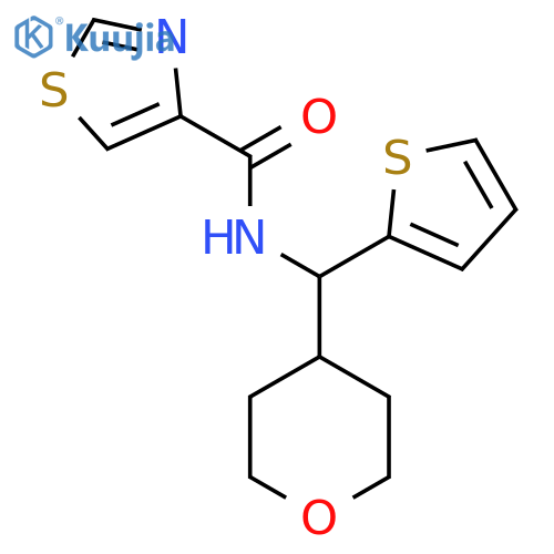 N-[(oxan-4-yl)(thiophen-2-yl)methyl]-1,3-thiazole-4-carboxamide structure