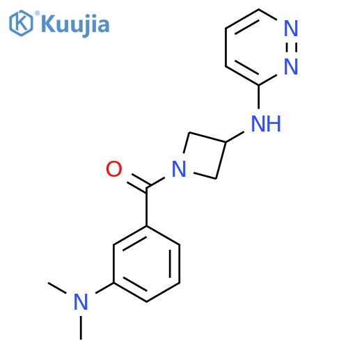 N-{1-3-(dimethylamino)benzoylazetidin-3-yl}pyridazin-3-amine structure