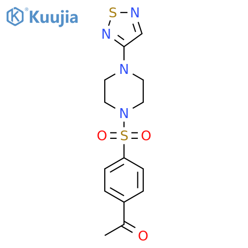1-(4-{4-(1,2,5-thiadiazol-3-yl)piperazin-1-ylsulfonyl}phenyl)ethan-1-one structure