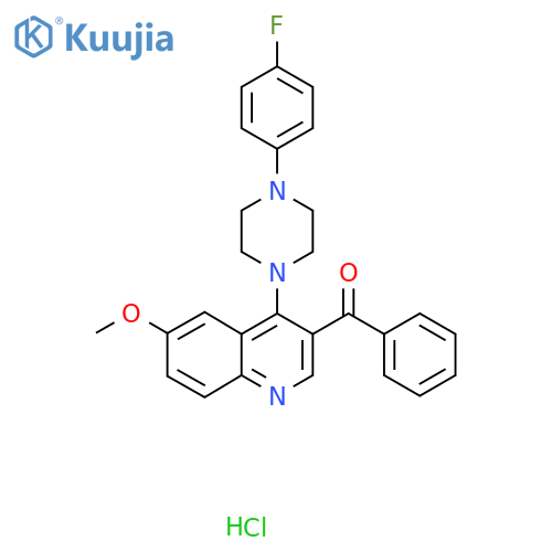 3-benzoyl-4-4-(4-fluorophenyl)piperazin-1-yl-6-methoxyquinoline hydrochloride structure
