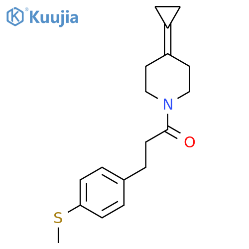 1-(4-cyclopropylidenepiperidin-1-yl)-3-[4-(methylsulfanyl)phenyl]propan-1-one structure