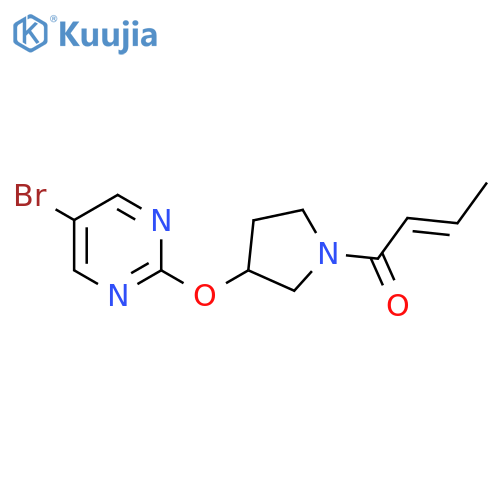 (2E)-1-{3-[(5-bromopyrimidin-2-yl)oxy]pyrrolidin-1-yl}but-2-en-1-one structure