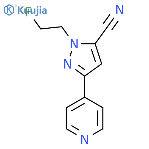 1-(2-fluoroethyl)-3-(pyridin-4-yl)-1H-pyrazole-5-carbonitrile structure
