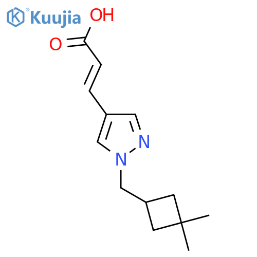 (2E)-3-{1-[(3,3-dimethylcyclobutyl)methyl]-1H-pyrazol-4-yl}prop-2-enoic acid structure