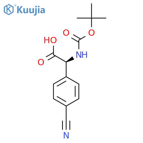 (S)-2-((Tert-butoxycarbonyl)amino)-2-(4-cyanophenyl)acetic acid structure