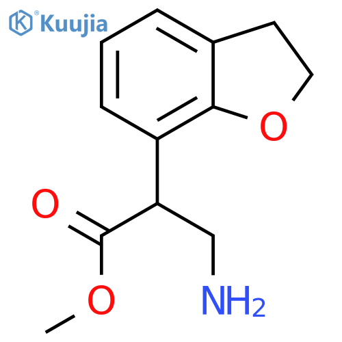 methyl 3-amino-2-(2,3-dihydro-1-benzofuran-7-yl)propanoate structure