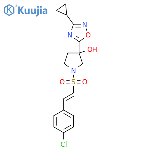 1-[2-(4-Chlorophenyl)ethenesulfonyl]-3-(3-cyclopropyl-1,2,4-oxadiazol-5-yl)pyrrolidin-3-ol structure