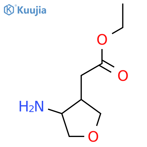Ethyl 2-(4-aminooxolan-3-yl)acetate structure