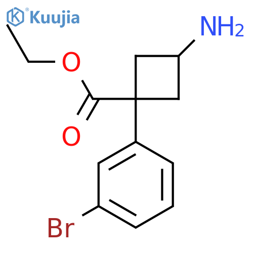 ethyl 3-amino-1-(3-bromophenyl)cyclobutane-1-carboxylate structure