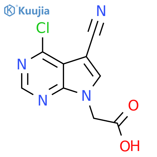 2-(4-Chloro-5-cyano-pyrrolo[2,3-D]pyrimidin-7-YL)acetic acid structure