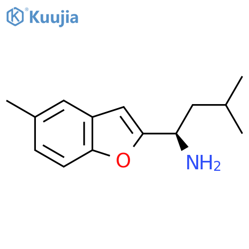 (1R)-3-methyl-1-(5-methyl-1-benzofuran-2-yl)butan-1-amine structure