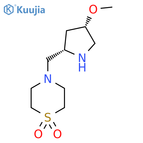 4-{[(2S,4S)-4-methoxypyrrolidin-2-yl]methyl}-1lambda6-thiomorpholine-1,1-dione structure