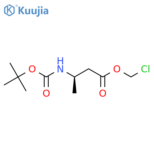 Butanoic acid, 3-[[(1,1-dimethylethoxy)carbonyl]amino]-, chloromethyl ester, (3R)- structure
