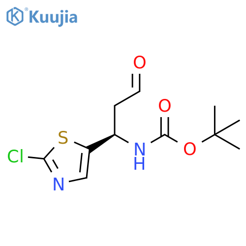 tert-butyl N-(1R)-1-(2-chloro-1,3-thiazol-5-yl)-3-oxopropylcarbamate structure
